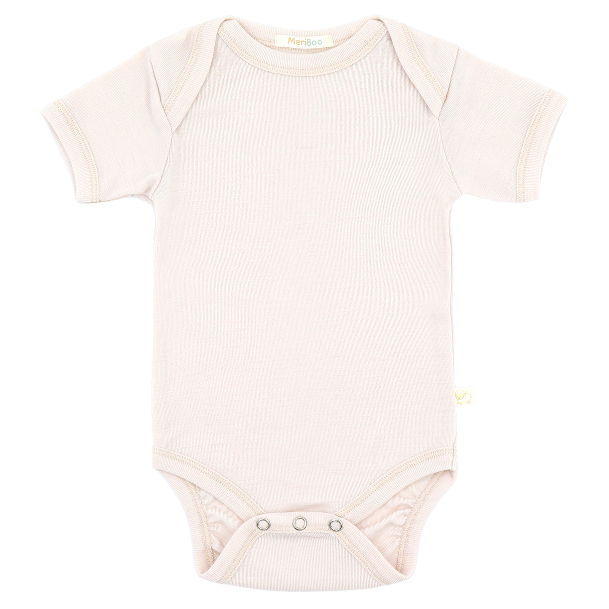 Боди с къс ръкав от 100% органична мериносова вълна