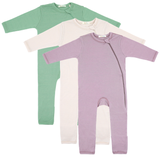 Комплкет от 3 броя гащеризони от 100% органична мериносова вълна с цип отстрани